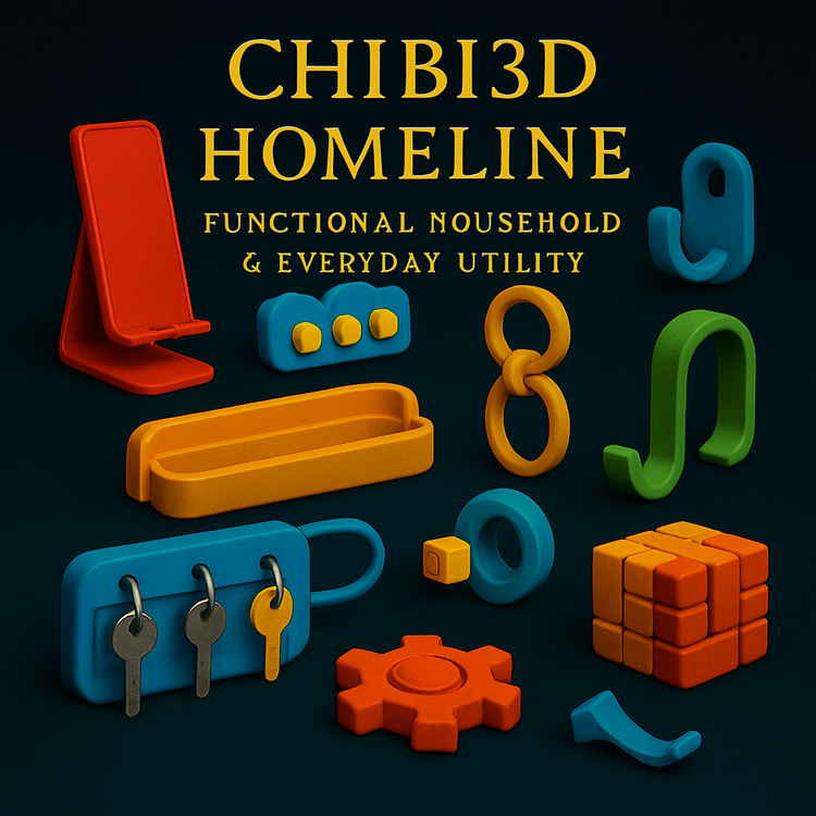 Chibi3D HomeLine – Functional 3D-Printed Household Tools, Home Organizers & Everyday Utility