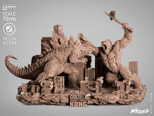 Godzilla vs. Kong Diorama – ABS-Like Resin Collector Showcase Edition