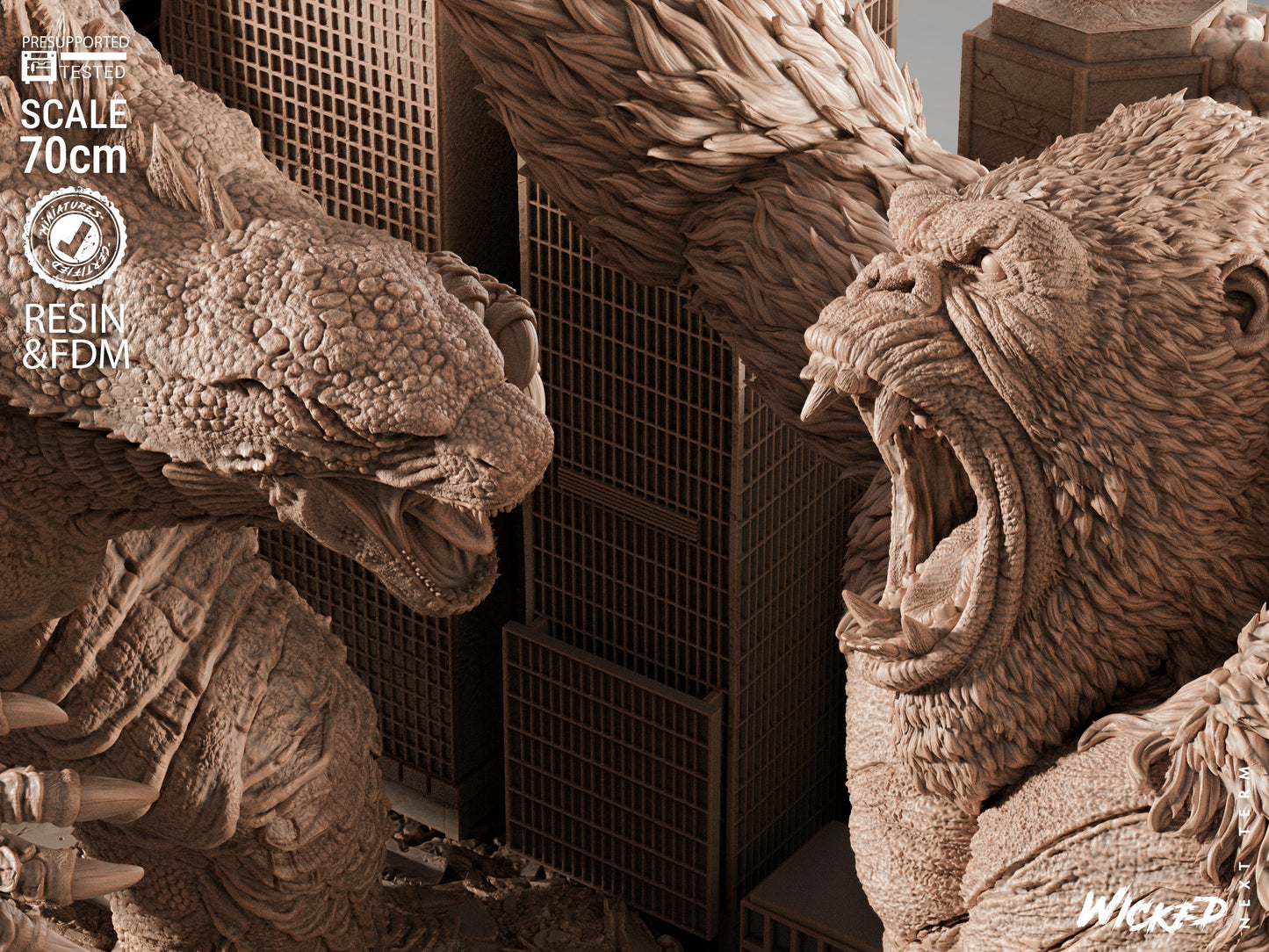 Godzilla vs. Kong Diorama – ABS-Like Resin Collector Showcase Edition