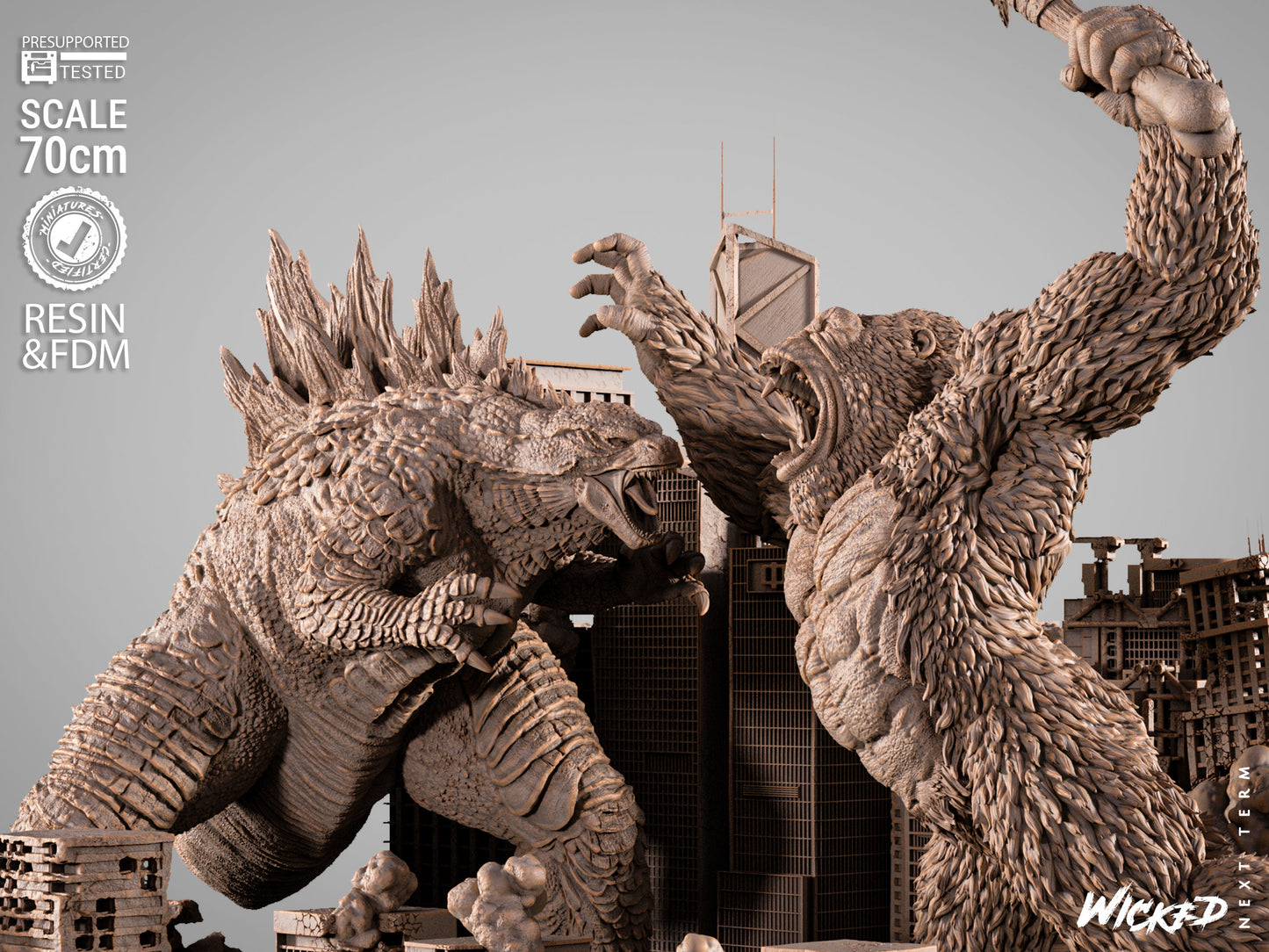 Godzilla vs. Kong Diorama – ABS-Like Resin Collector Showcase Edition