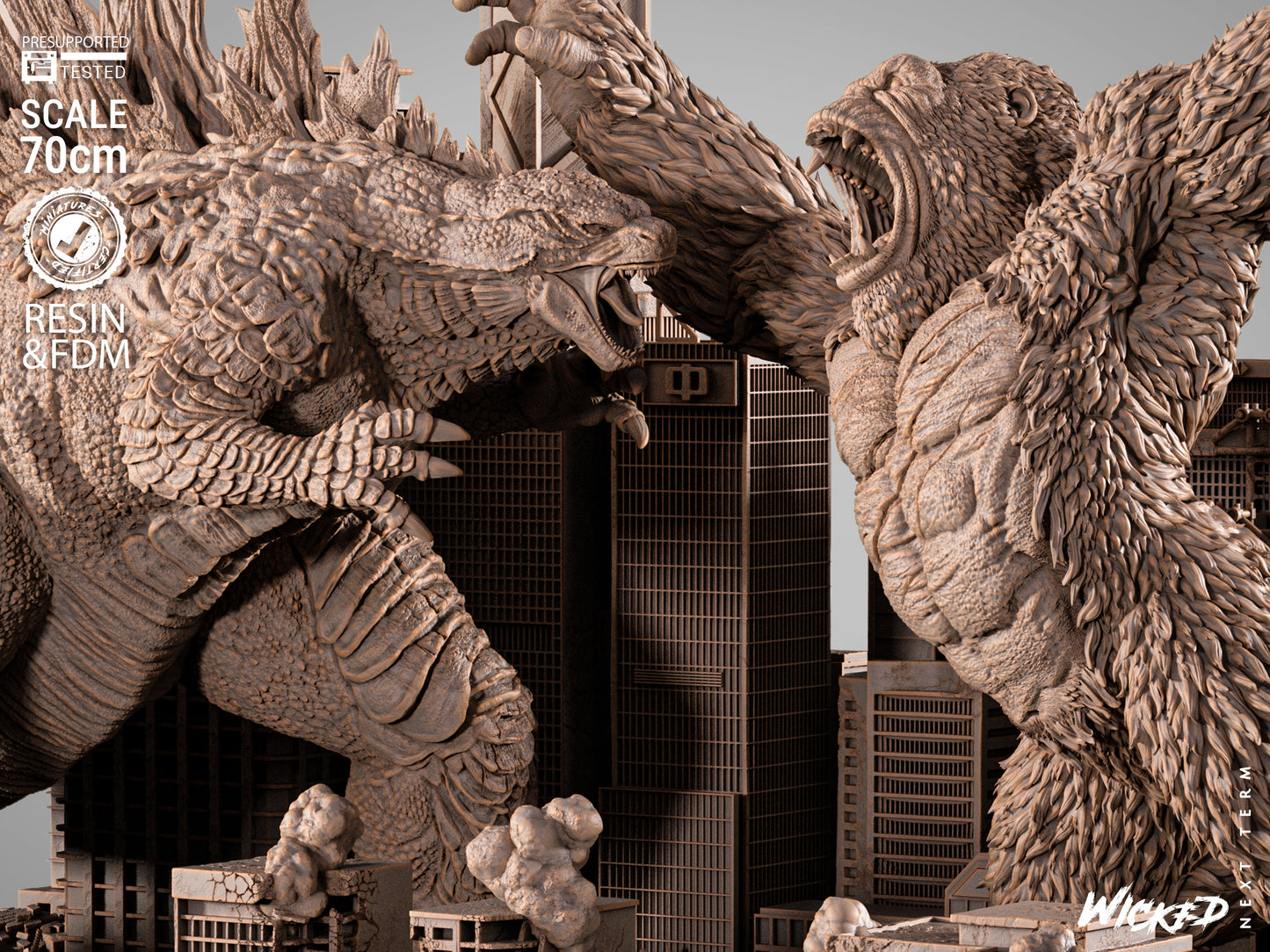 Godzilla vs. Kong Diorama – ABS-Like Resin Collector Showcase Edition