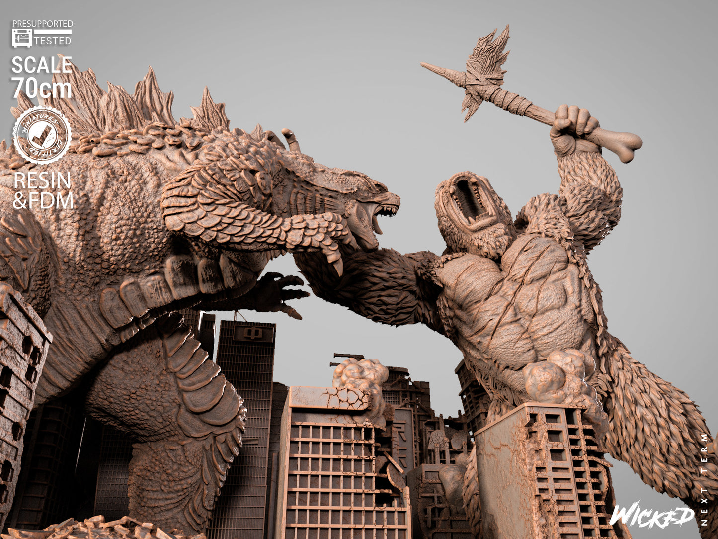 Godzilla vs. Kong Diorama – ABS-Like Resin Collector Showcase Edition