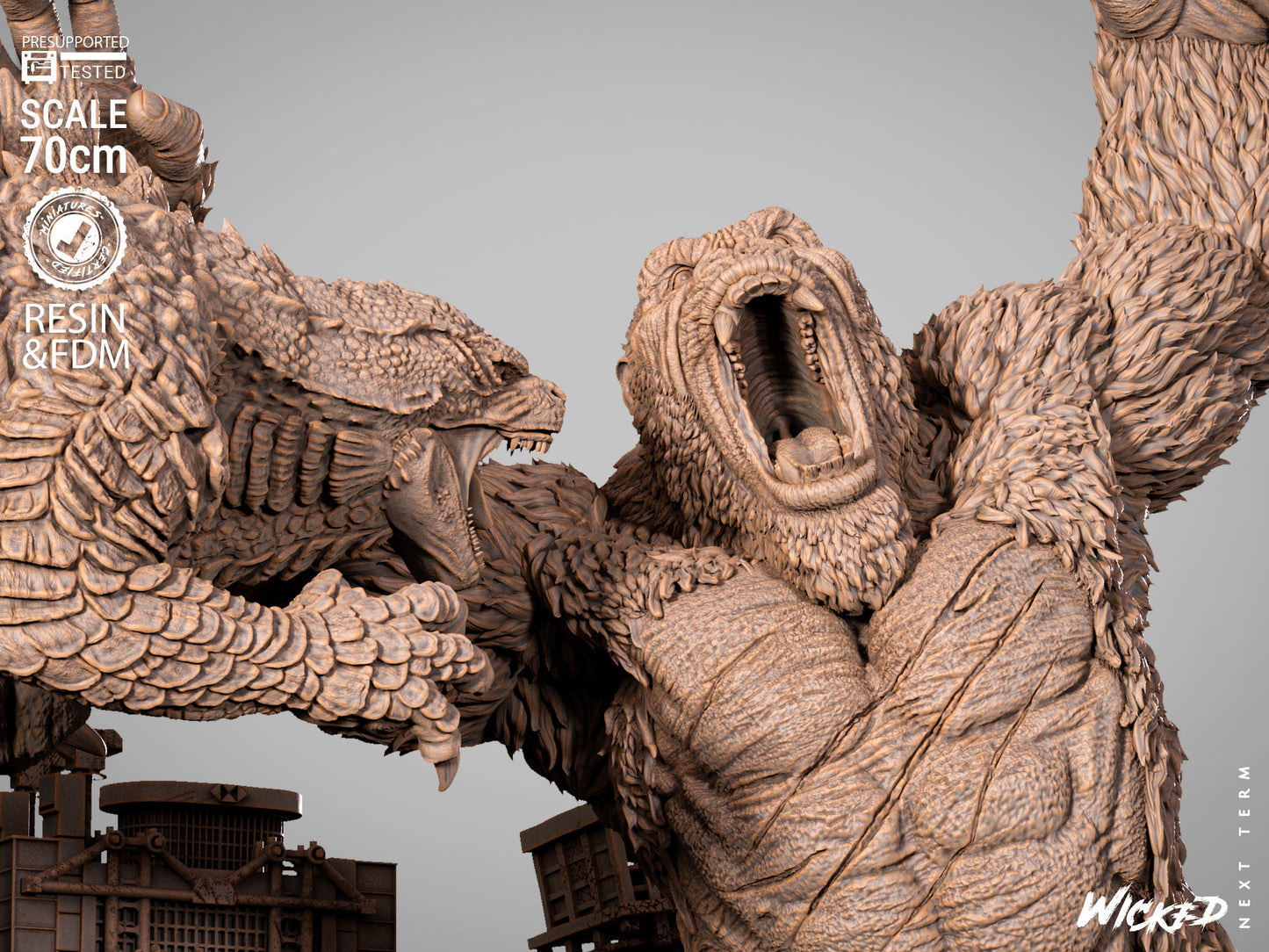 Godzilla vs. Kong Diorama – ABS-Like Resin Collector Showcase Edition