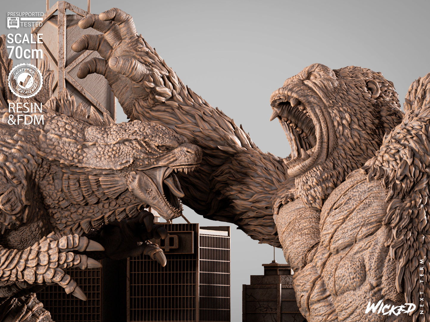 Godzilla vs. Kong Diorama – ABS-Like Resin Collector Showcase Edition