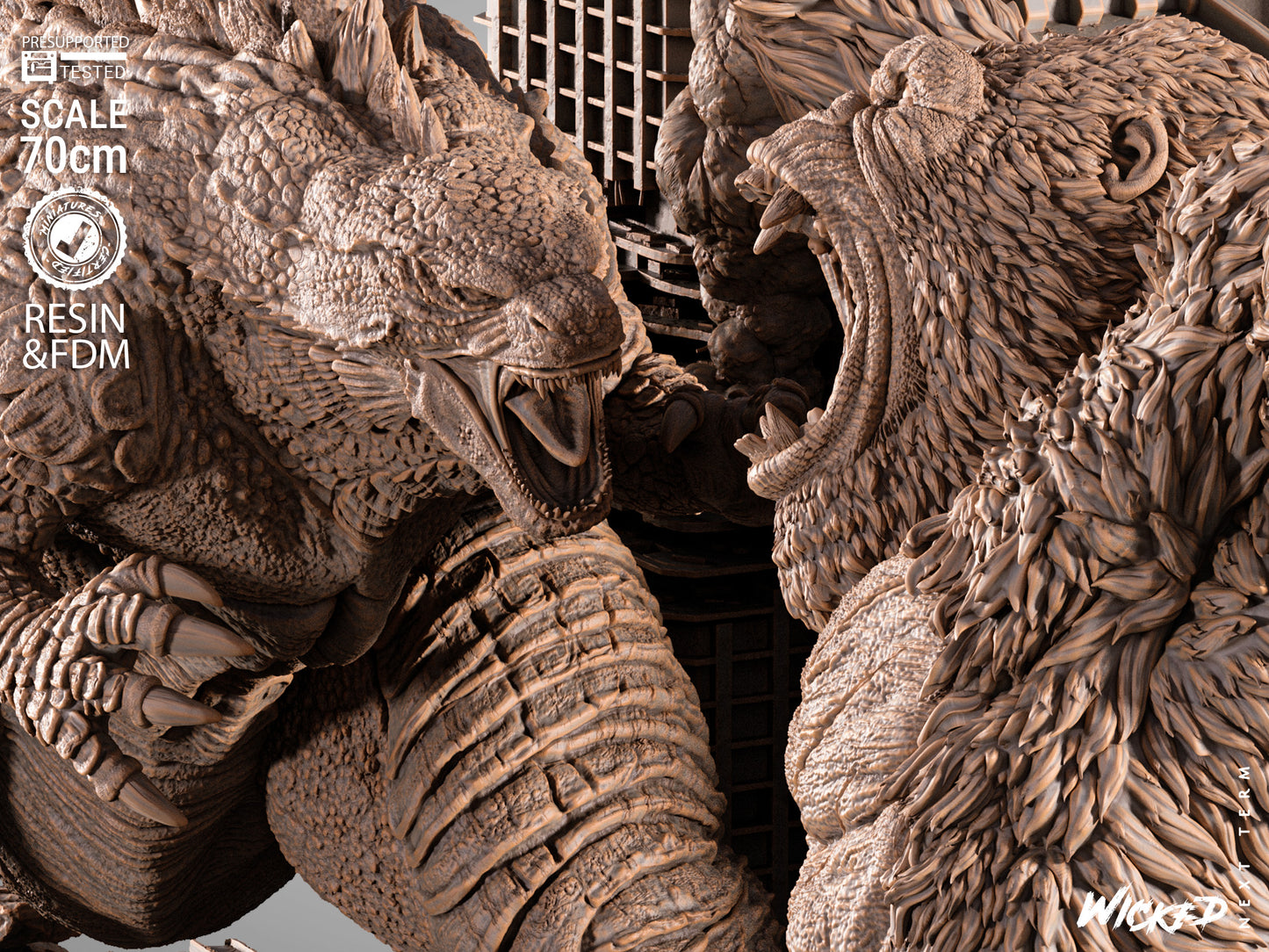 Godzilla vs. Kong Diorama – ABS-Like Resin Collector Showcase Edition