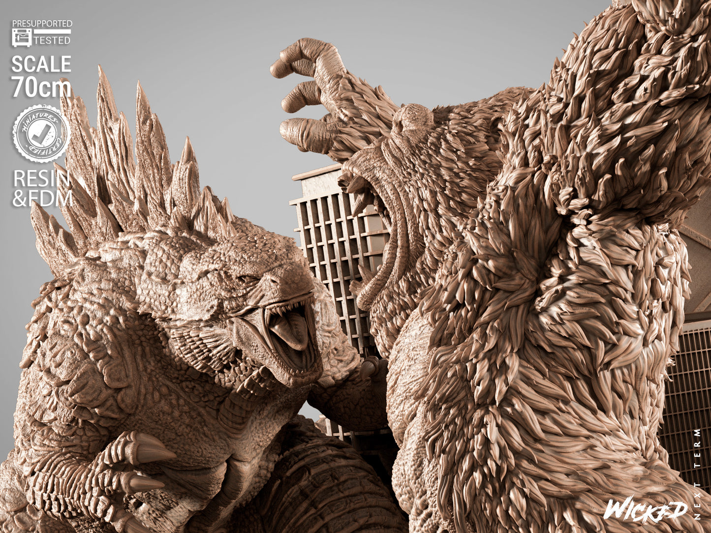 Godzilla vs. Kong Diorama – ABS-Like Resin Collector Showcase Edition