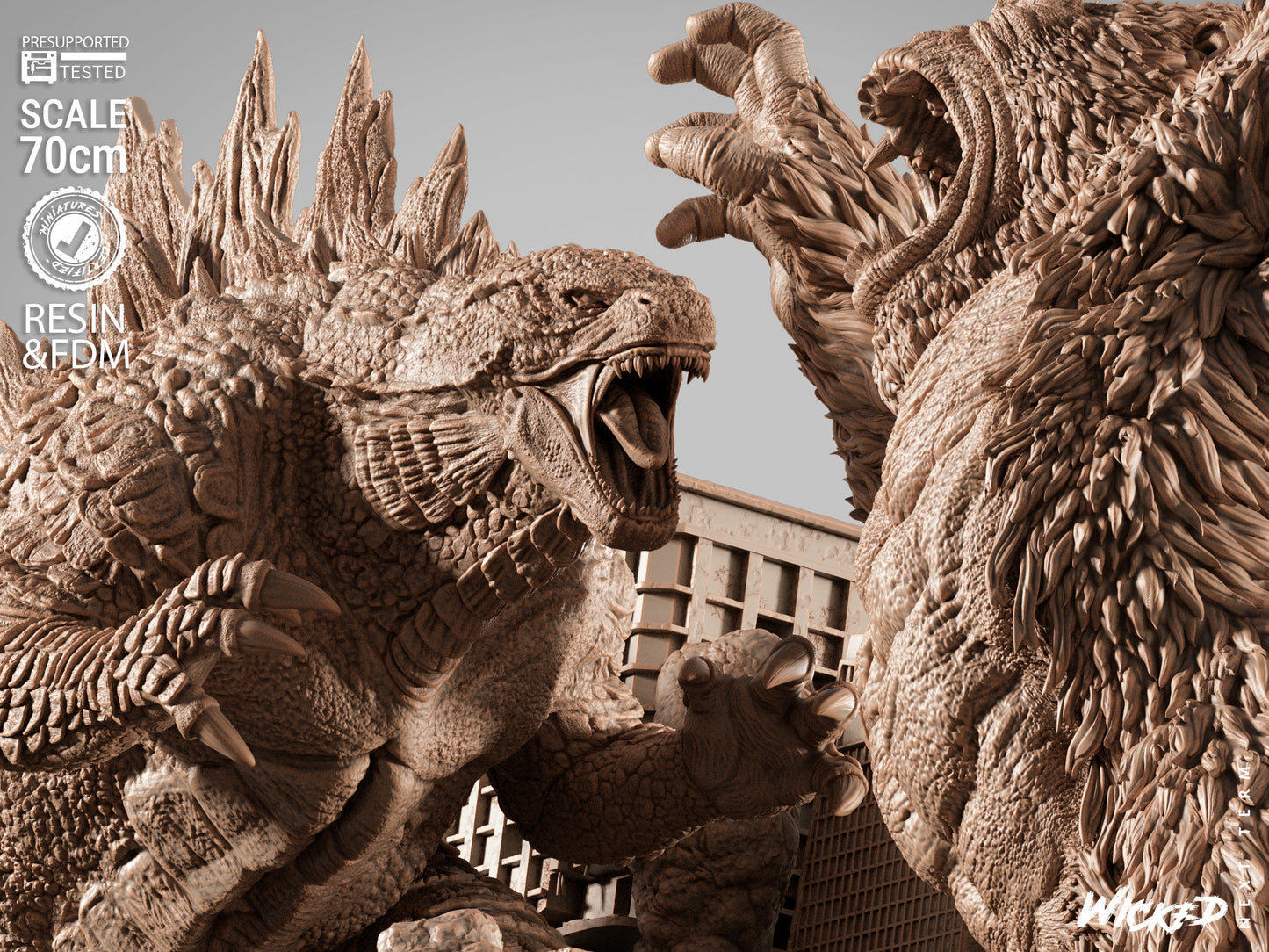 Godzilla vs. Kong Diorama – ABS-Like Resin Collector Showcase Edition
