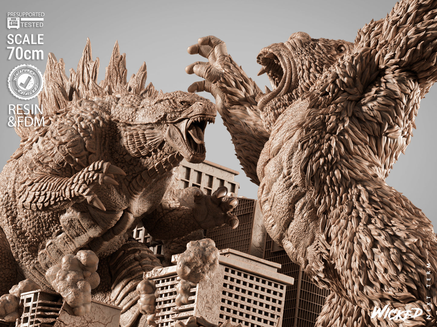 Godzilla vs. Kong Diorama – ABS-Like Resin Collector Showcase Edition