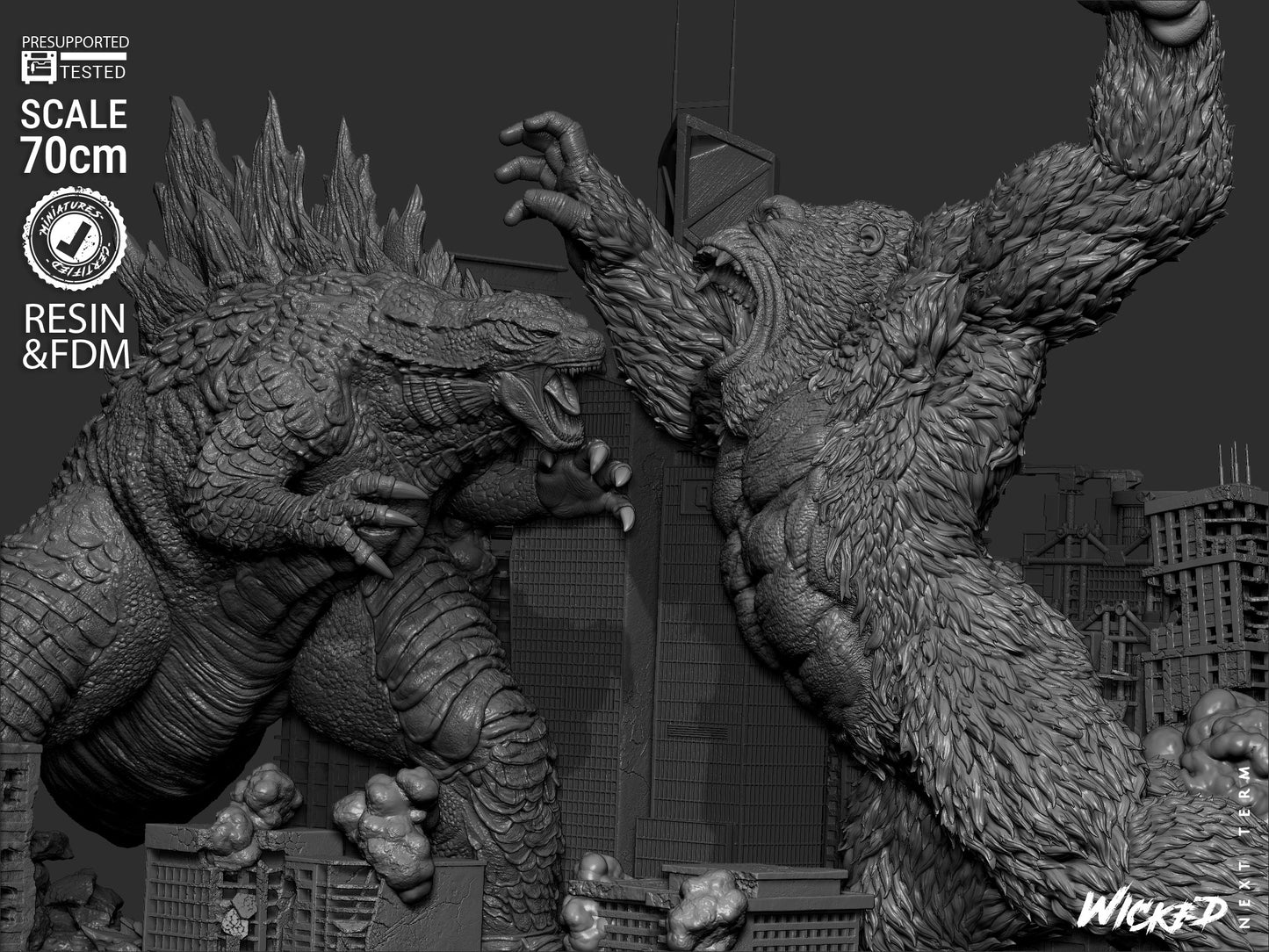Godzilla vs. Kong Diorama – ABS-Like Resin Collector Showcase Edition