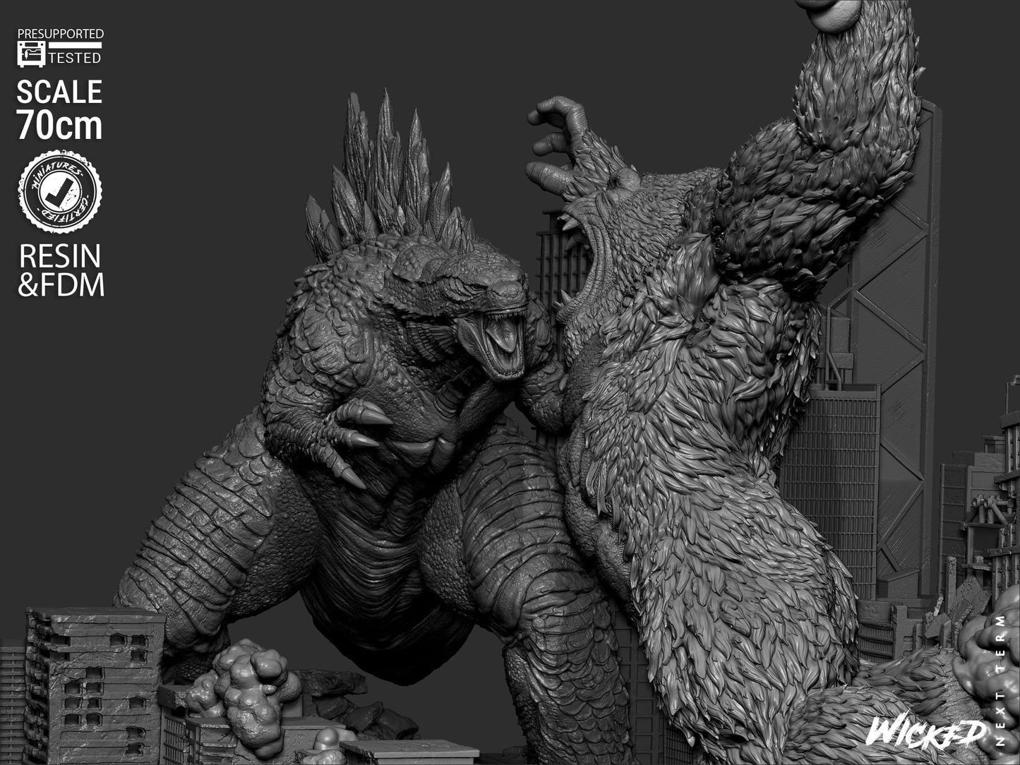 Godzilla vs. Kong Diorama – ABS-Like Resin Collector Showcase Edition