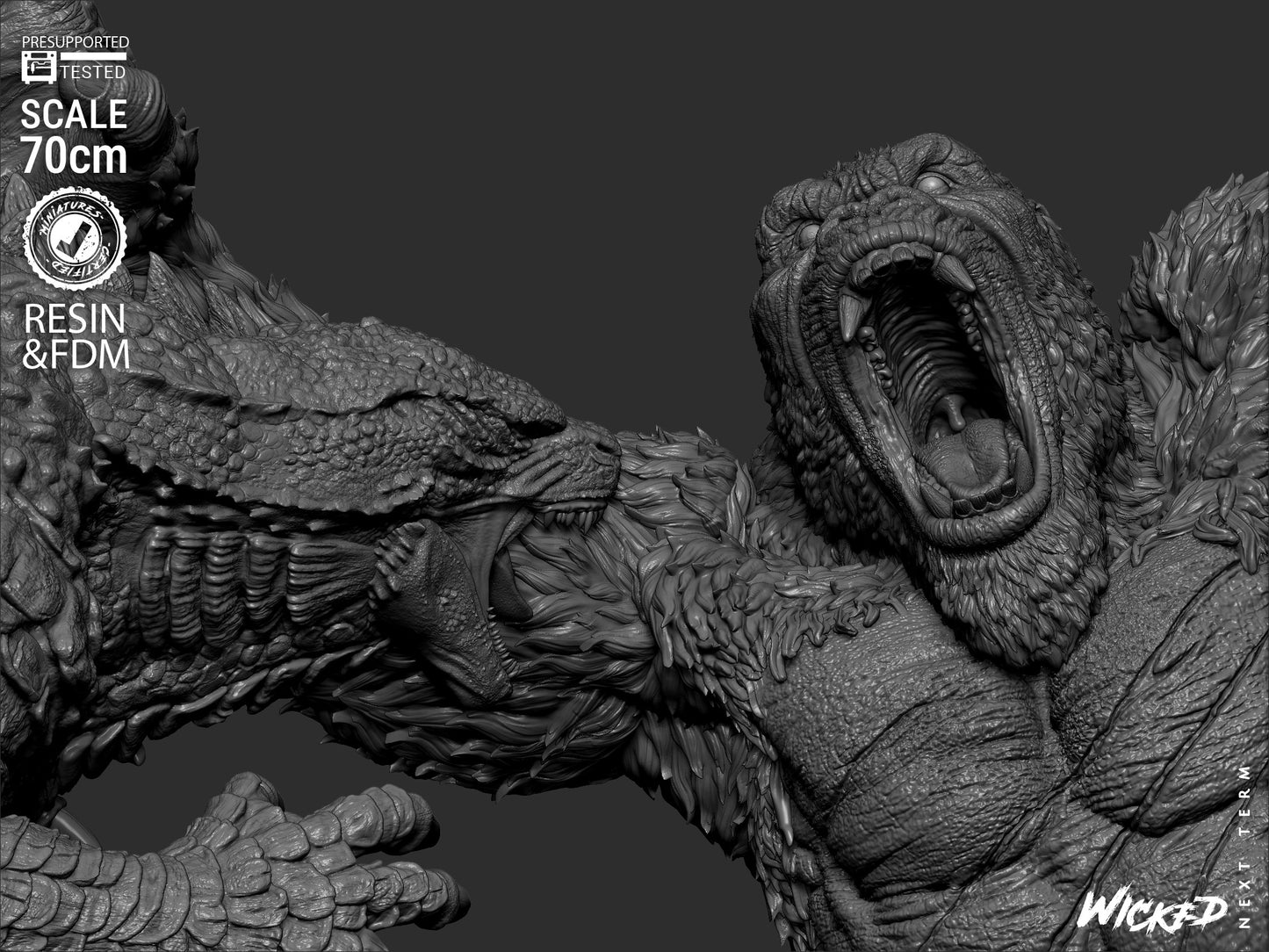 Godzilla vs. Kong Diorama – ABS-Like Resin Collector Showcase Edition