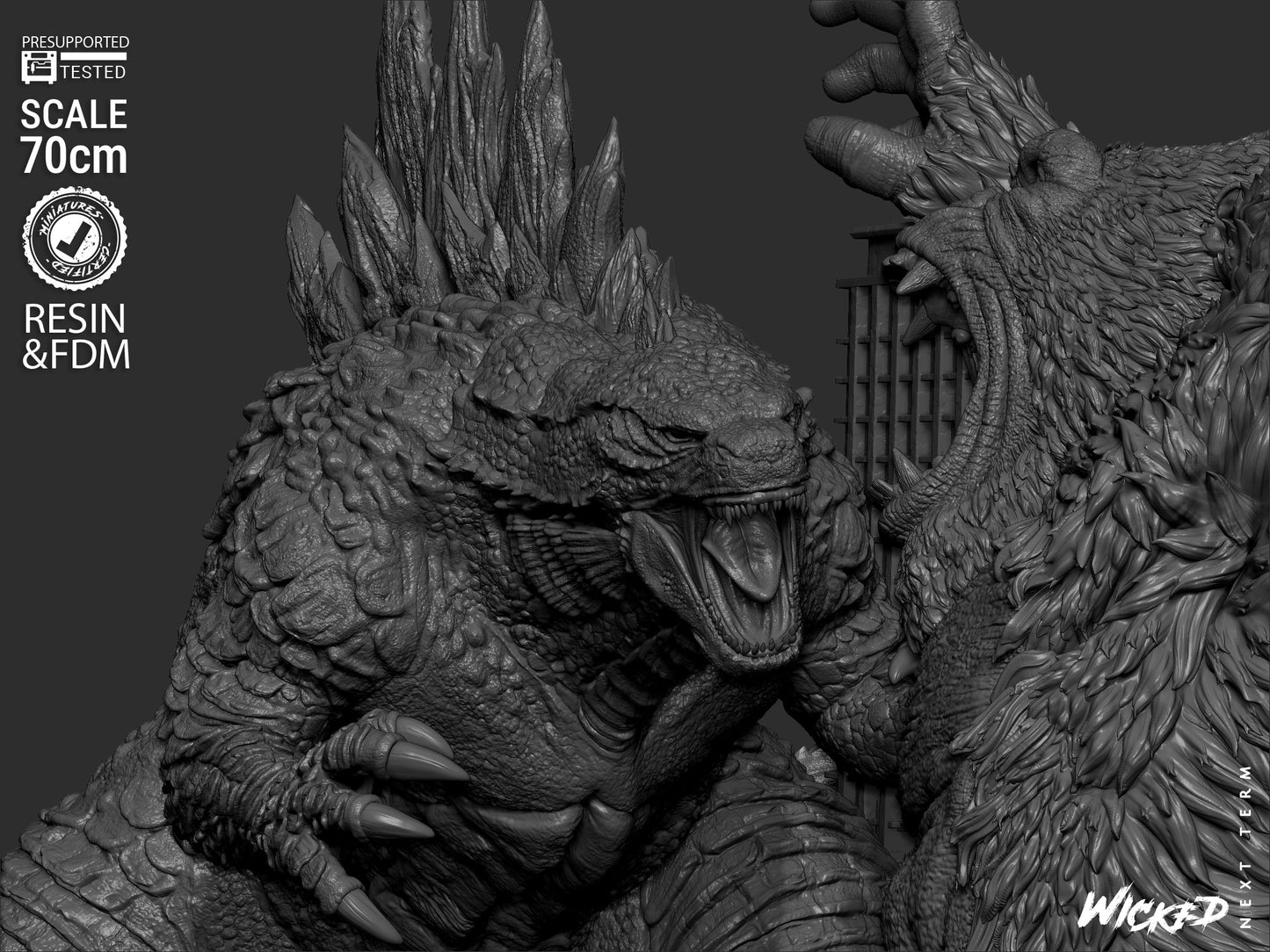 Godzilla vs. Kong Diorama – ABS-Like Resin Collector Showcase Edition