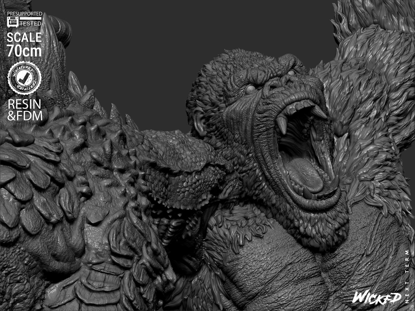 Godzilla vs. Kong Diorama – ABS-Like Resin Collector Showcase Edition
