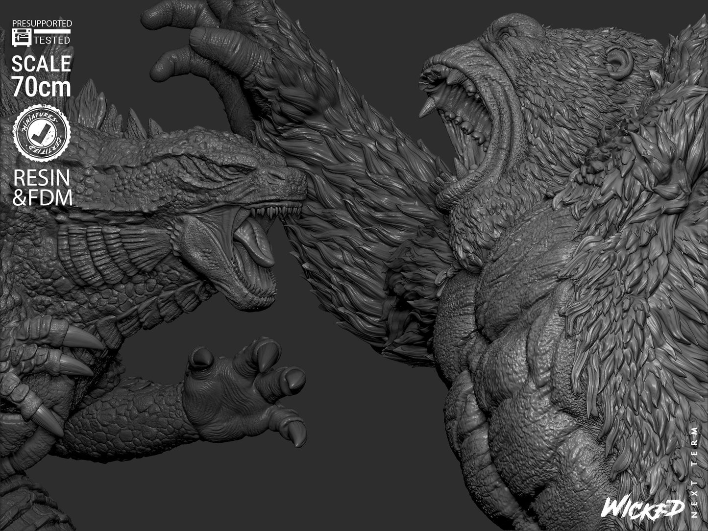 Godzilla vs. Kong Diorama – ABS-Like Resin Collector Showcase Edition