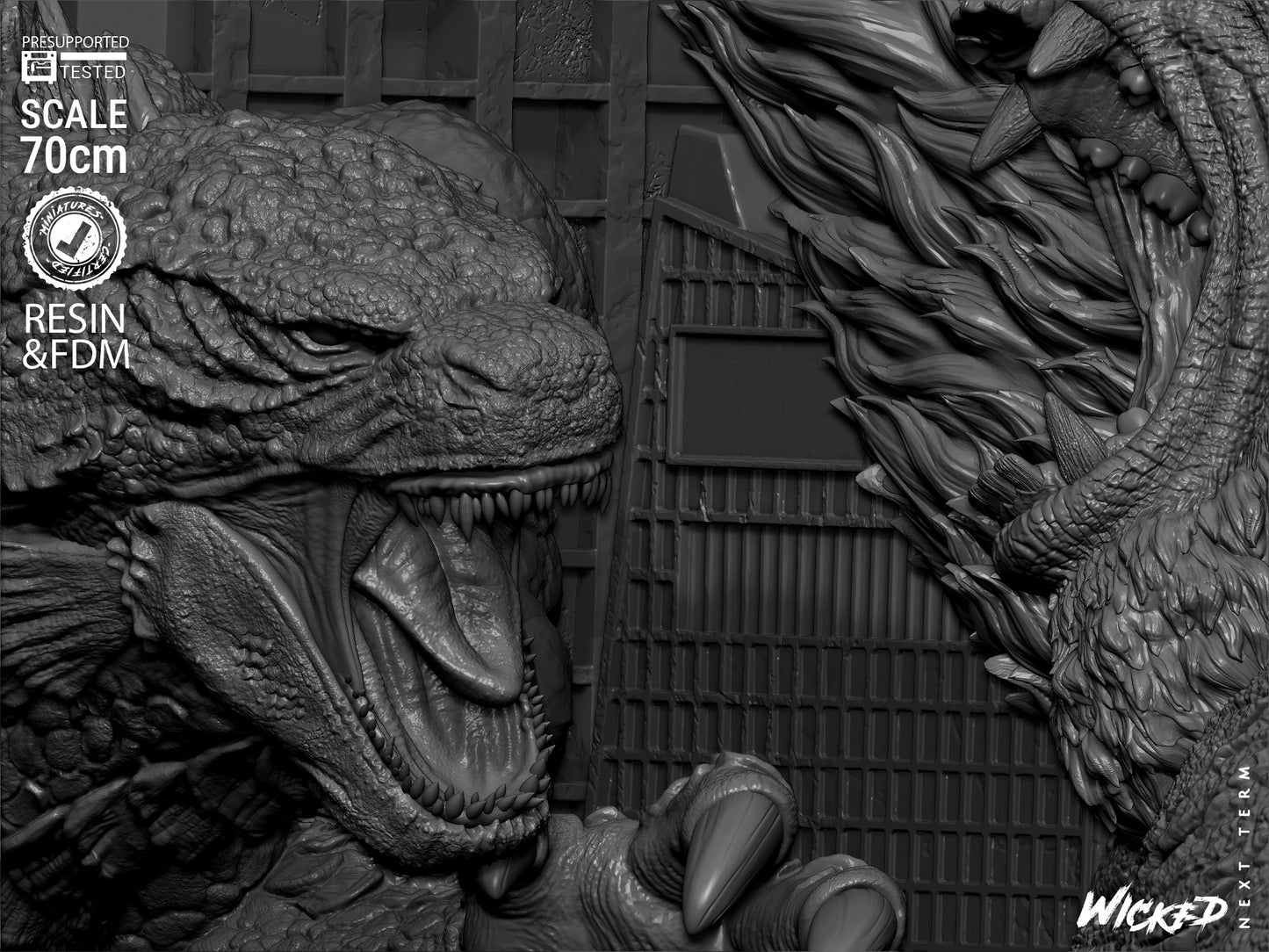 Godzilla vs. Kong Diorama – ABS-Like Resin Collector Showcase Edition