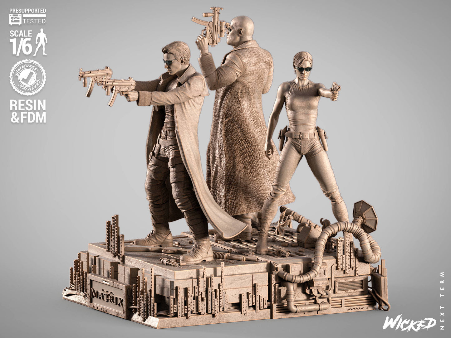Matrix Trio Diorama – ABS-Like Resin Collector Statue