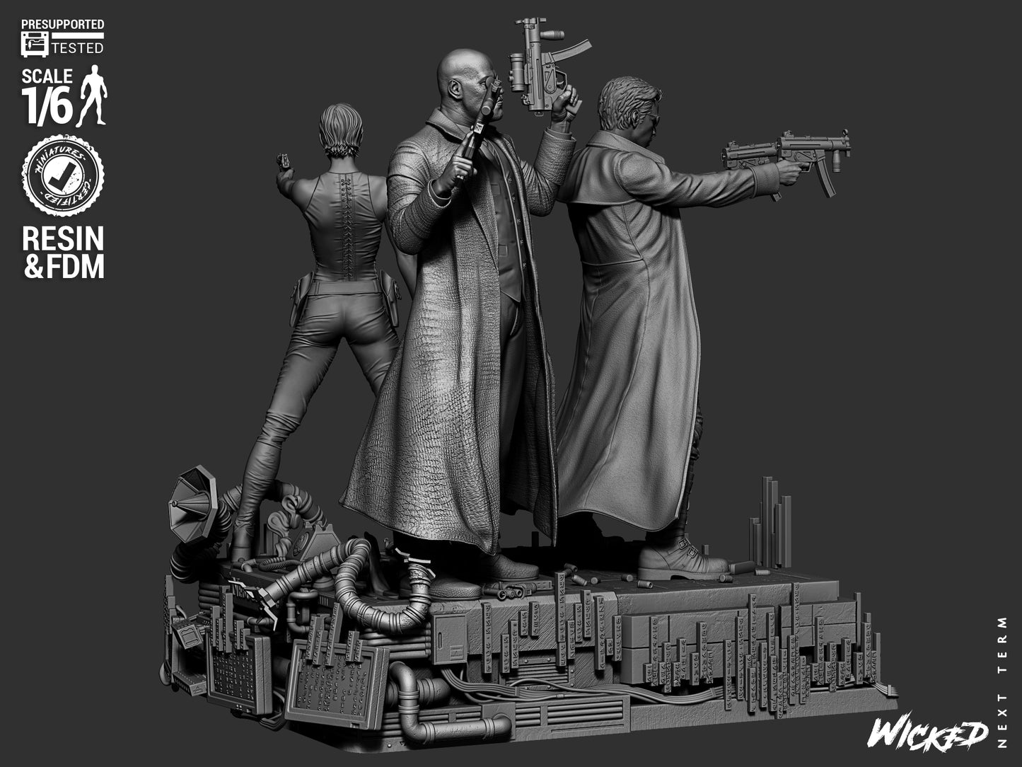 Matrix Trio Diorama – ABS-Like Resin Collector Statue
