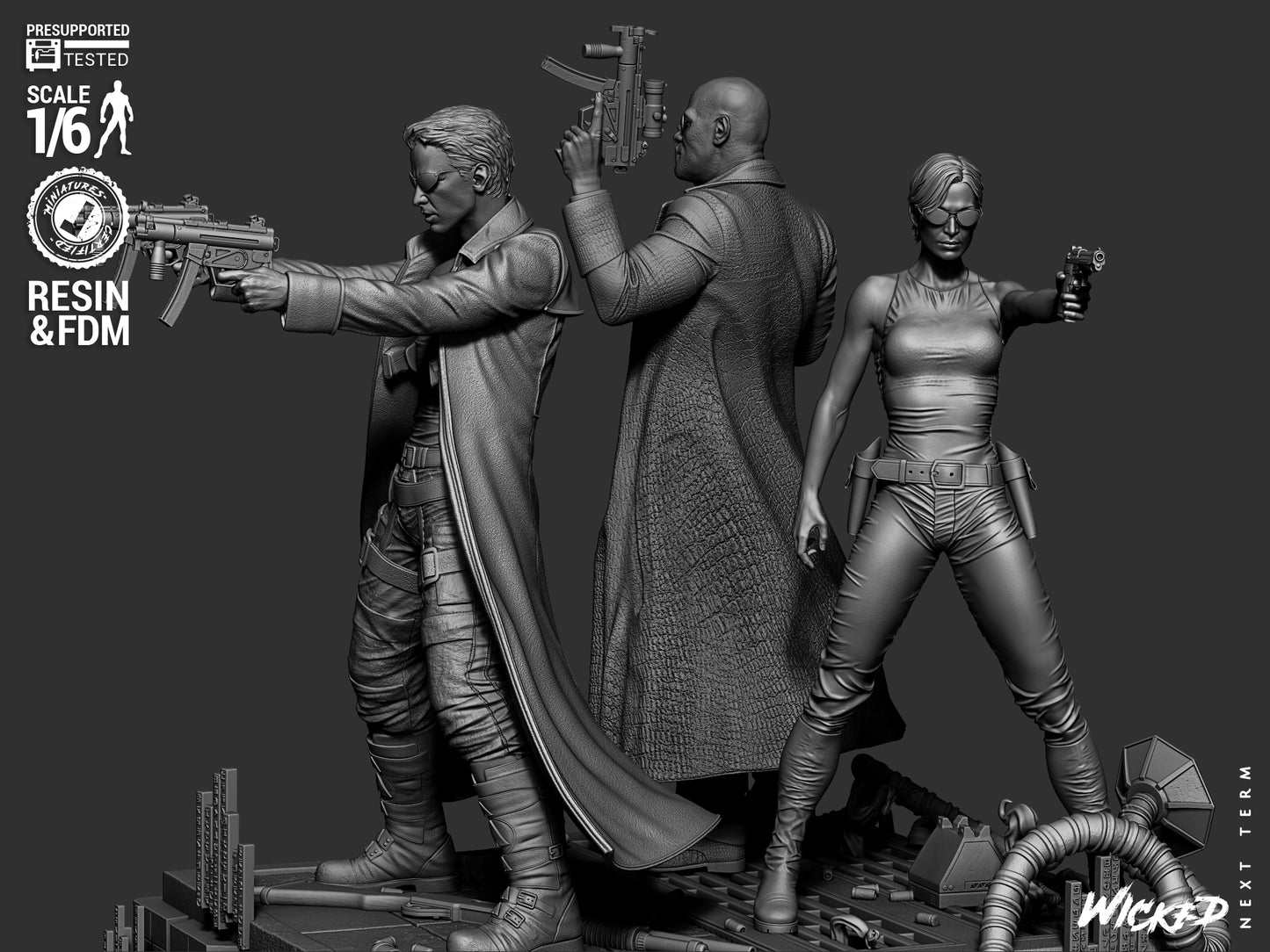 Matrix Trio Diorama – ABS-Like Resin Collector Statue