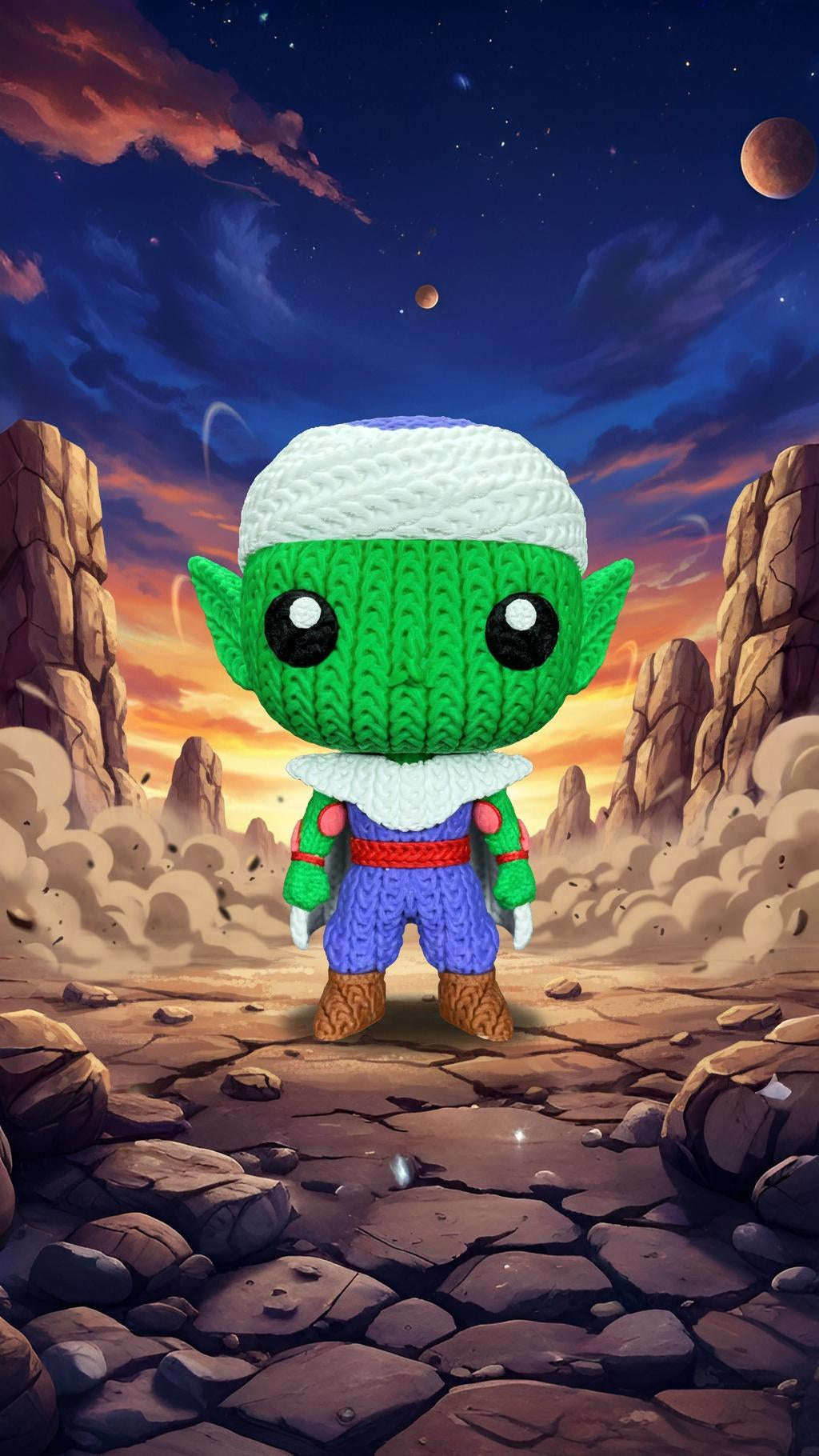 Piccolo Knit-Style Figurine – Cute 3D Printed Character Statue | Whale3D Inspired Design