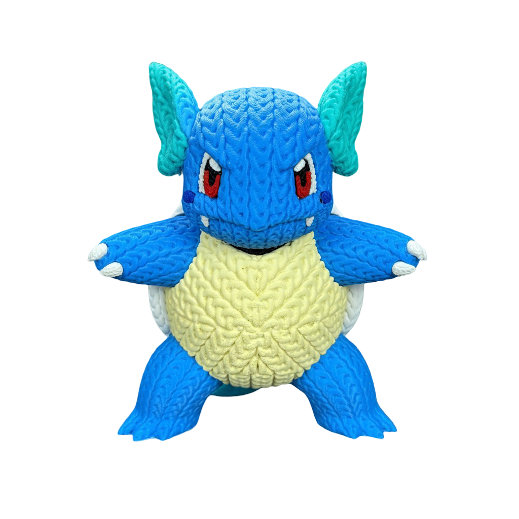 Wartortle-Inspired Beach Plush – Cute Ocean-Themed Creature Toy | Whale3D Style Knit Design