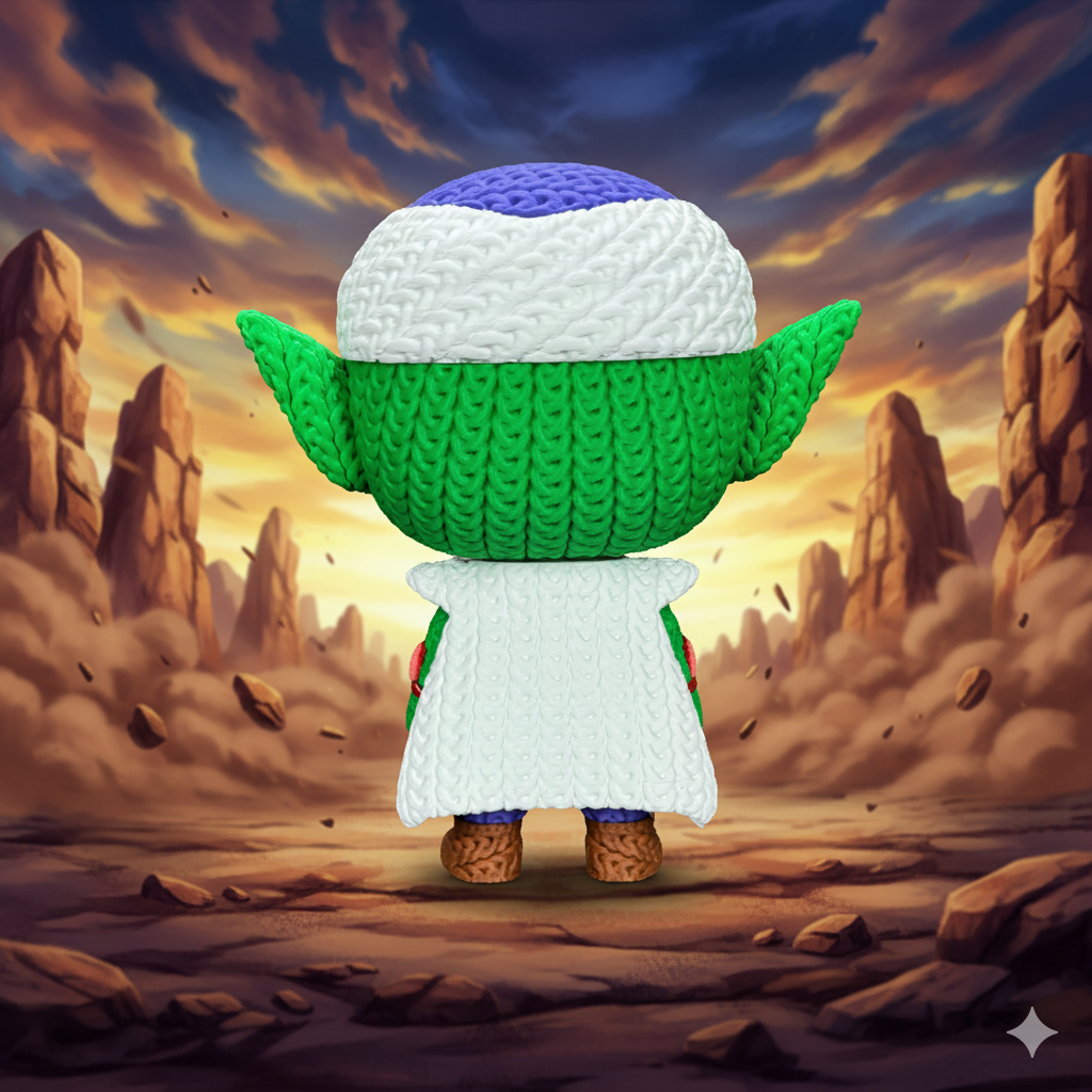 Piccolo Knit-Style Figurine – Cute 3D Printed Character Statue | Whale3D Inspired Design