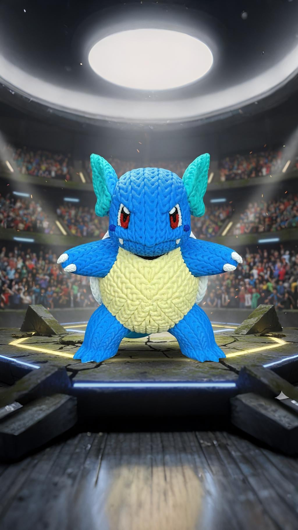 Wartortle-Inspired Beach Plush – Cute Ocean-Themed Creature Toy | Whale3D Style Knit Design