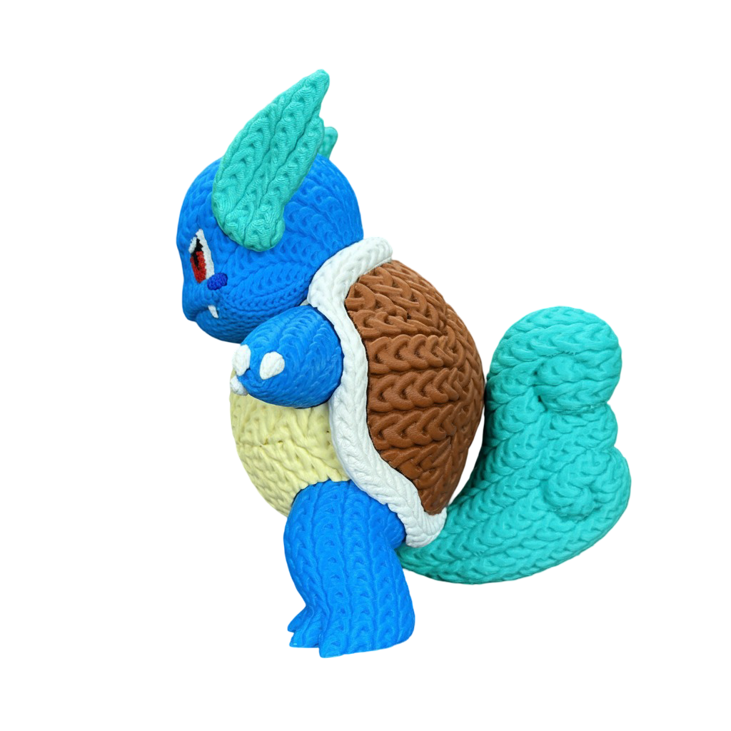 Wartortle-Inspired Beach Plush – Cute Ocean-Themed Creature Toy | Whale3D Style Knit Design