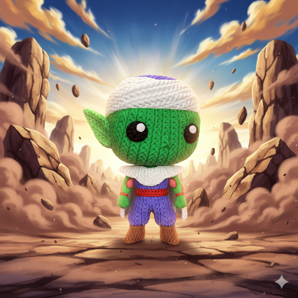 Piccolo Knit-Style Figurine – Cute 3D Printed Character Statue | Whale3D Inspired Design