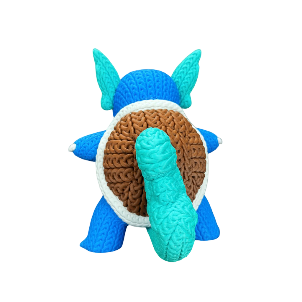 Wartortle-Inspired Beach Plush – Cute Ocean-Themed Creature Toy | Whale3D Style Knit Design