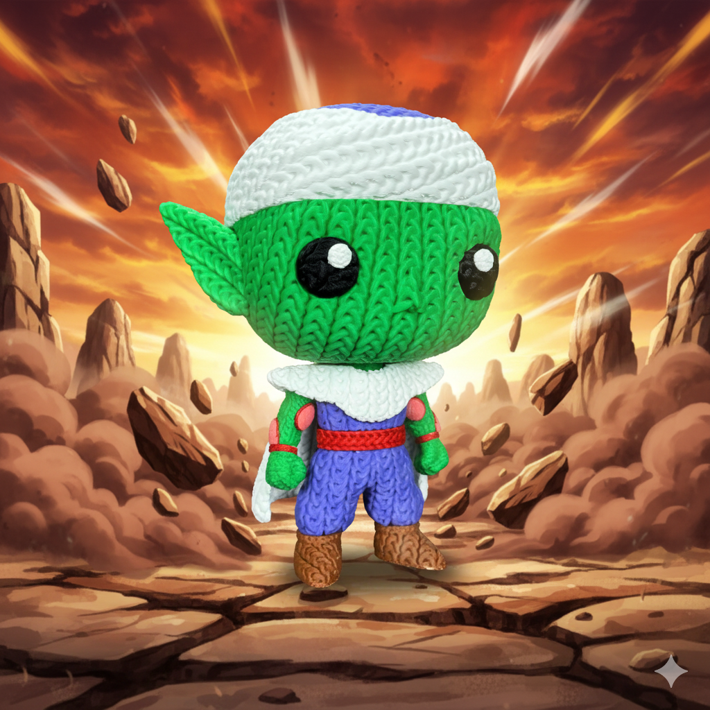 Piccolo Knit-Style Figurine – Cute 3D Printed Character Statue | Whale3D Inspired Design