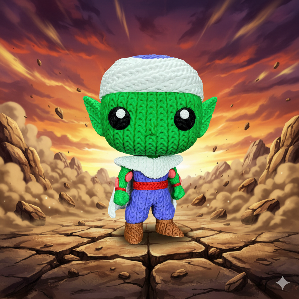 Piccolo Knit-Style Figurine – Cute 3D Printed Character Statue | Whale3D Inspired Design