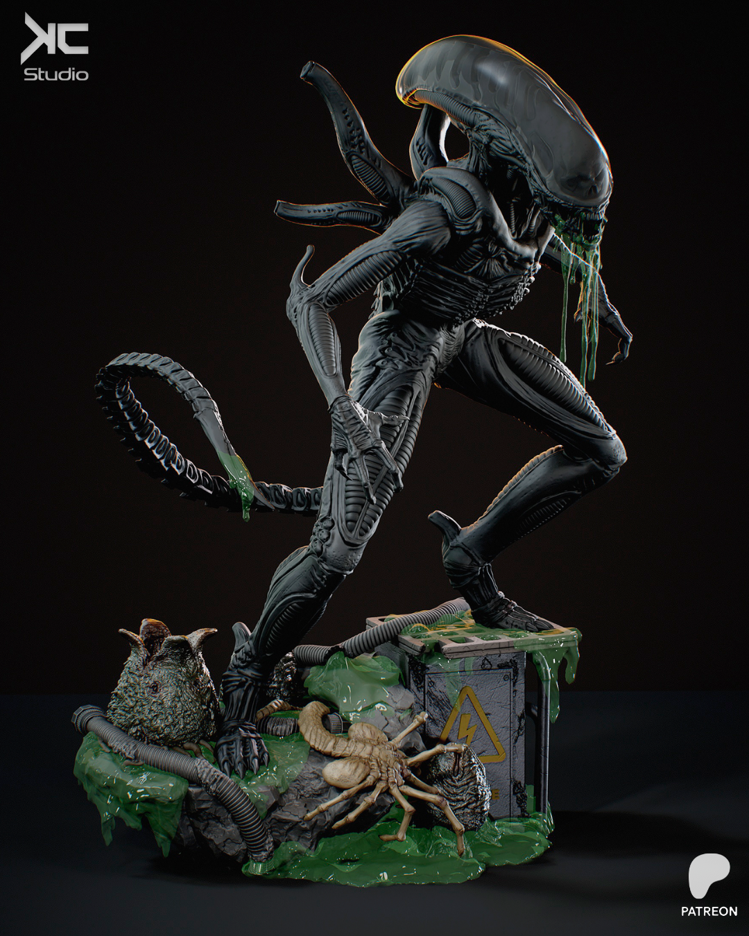 Alien Xenomorph Diorama – ABS-Like Resin Collector Statue