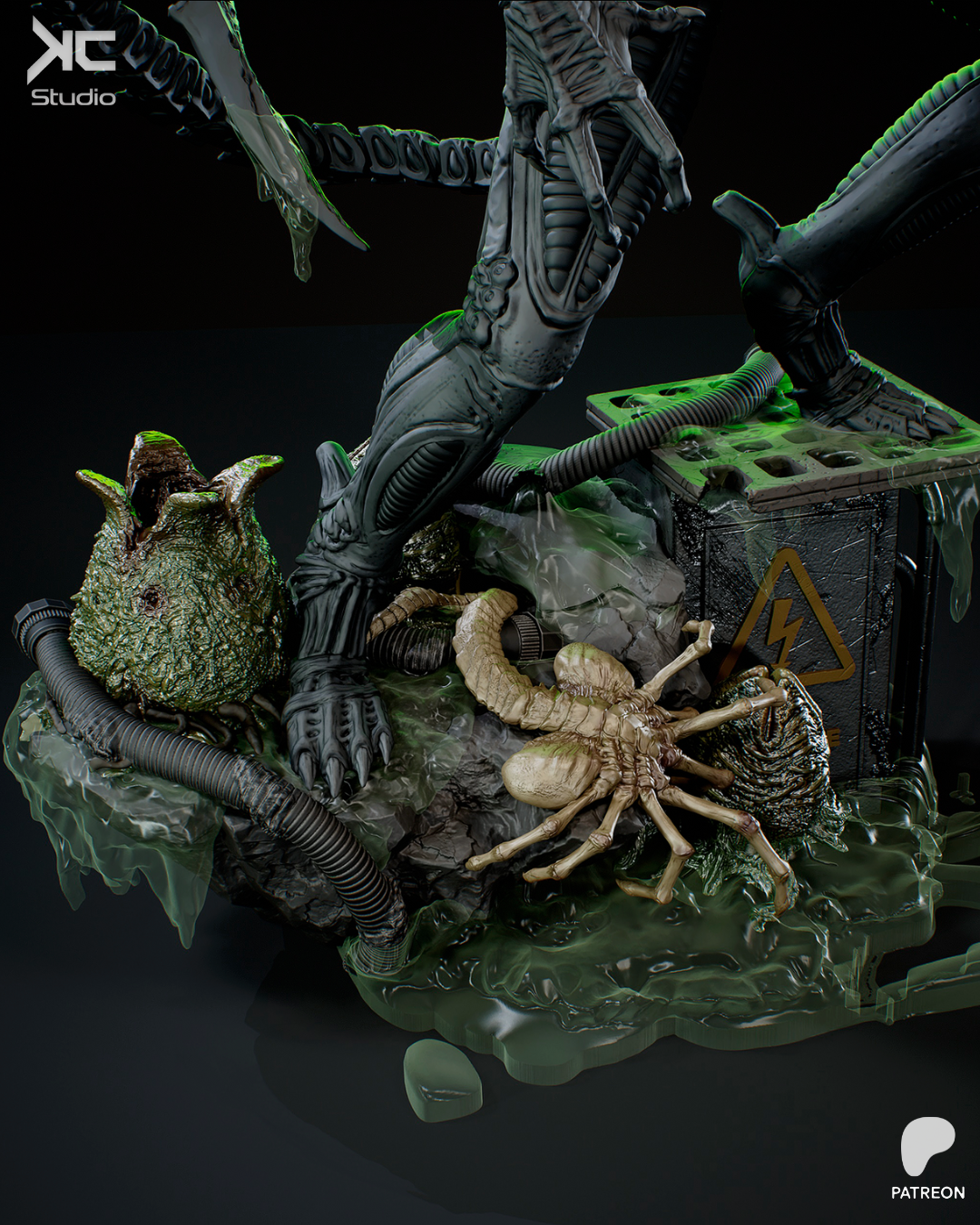 Alien Xenomorph Diorama – ABS-Like Resin Collector Statue