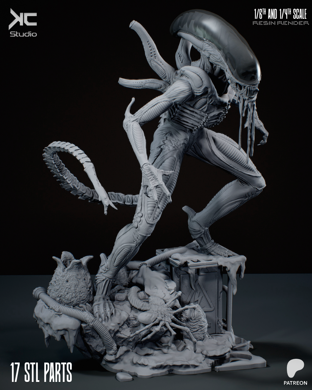 Alien Xenomorph Diorama – ABS-Like Resin Collector Statue