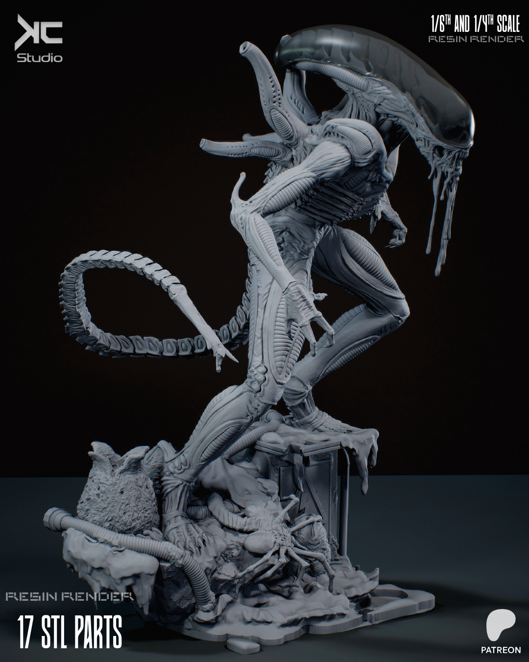Alien Xenomorph Diorama – ABS-Like Resin Collector Statue