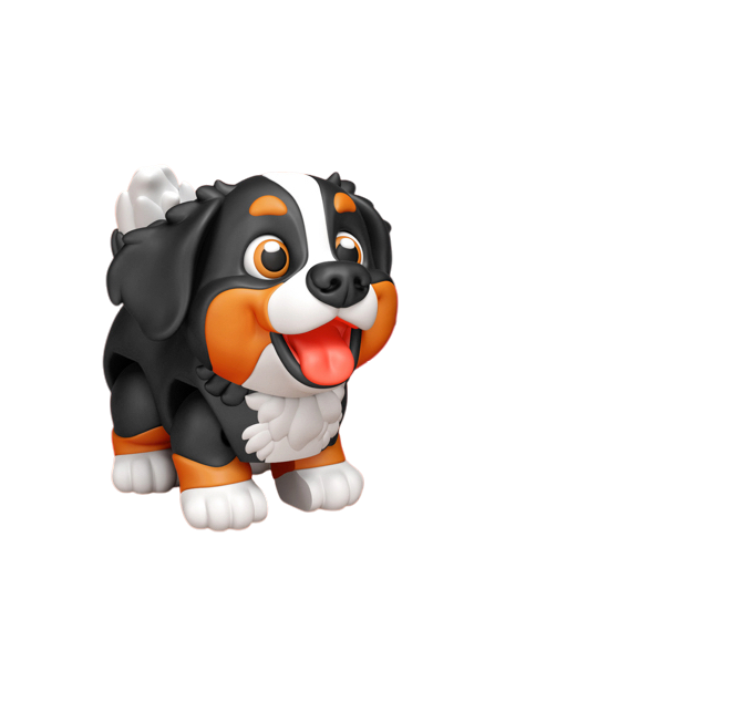 Articulated Bernese Puppy – Print‑in‑Place Moving 3D Printed Dog Toy | Printverse Original
