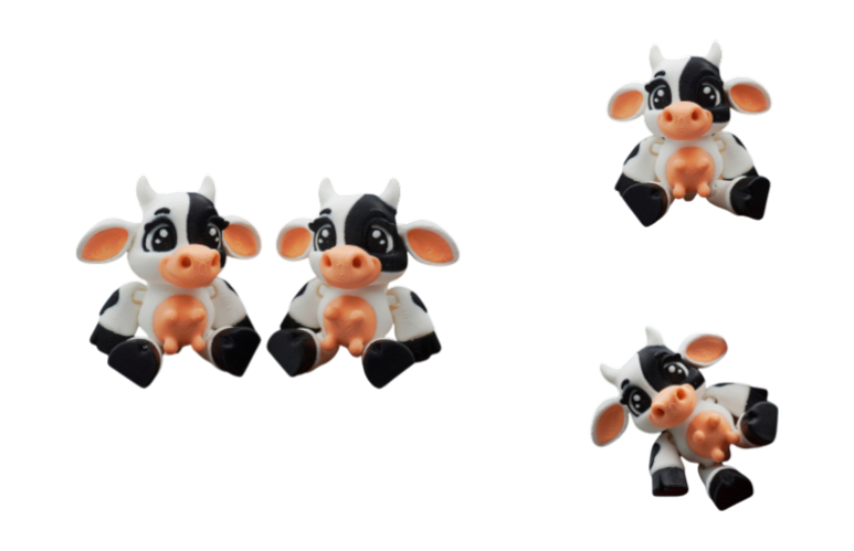 Printverse Articulated Cow – Print‑in‑Place No‑Support Model