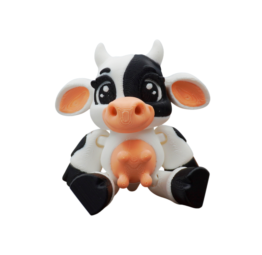 Printverse Articulated Cow – Print‑in‑Place No‑Support Model