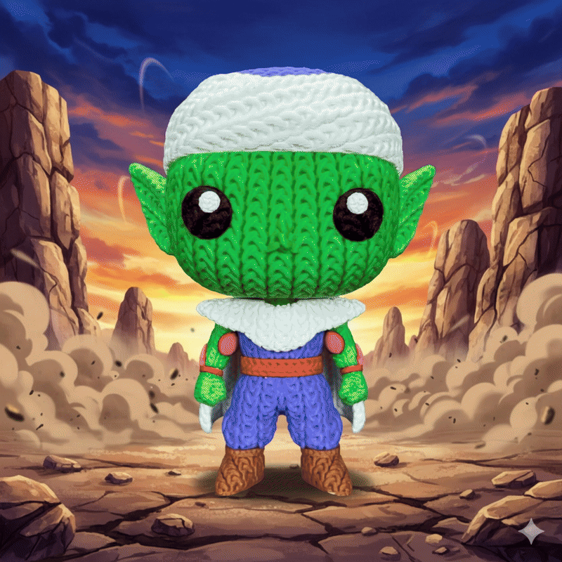 Piccolo Knit-Style Figurine – Cute 3D Printed Character Statue | Whale3D Inspired Design
