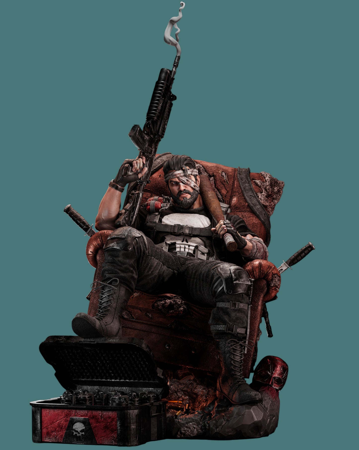 Punisher – “No Mercy” Armchair Edition Premium Resin Statue