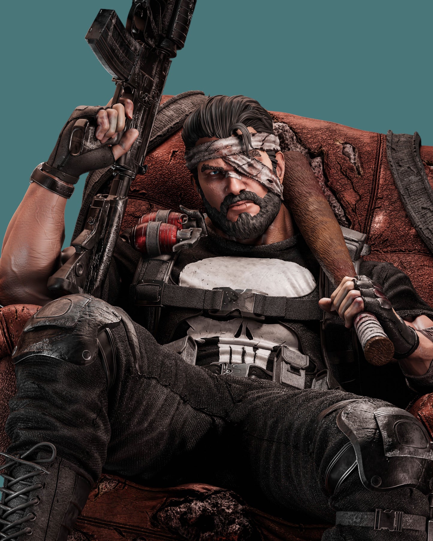 Punisher – “No Mercy” Armchair Edition Premium Resin Statue