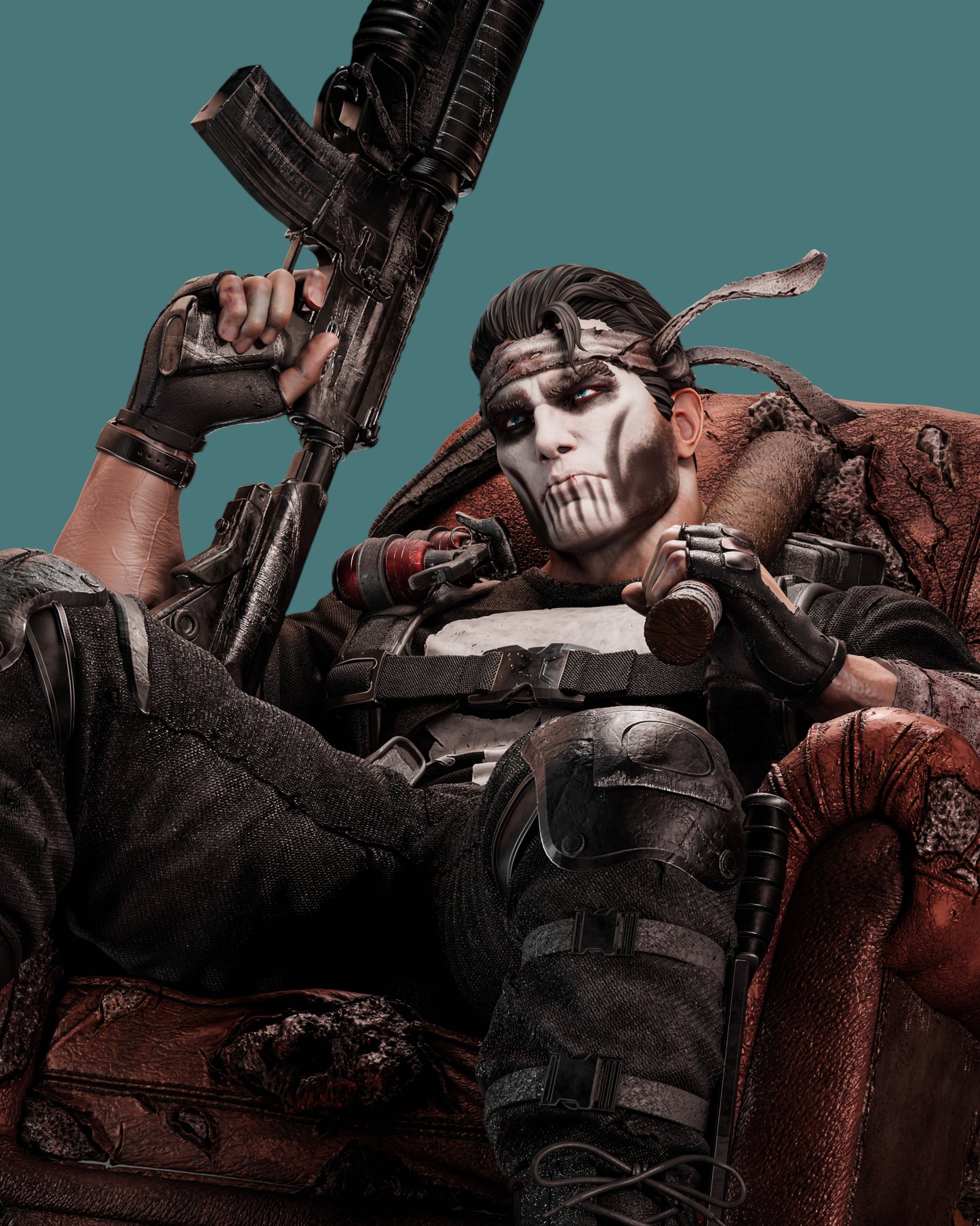 Punisher – “No Mercy” Armchair Edition Premium Resin Statue